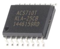 acs710klatr-25cb-t Allegro Microsystems 1-Axis Surface Hall Effect Sensor 3 V 5.5 V, SOIC W, 16-Pin