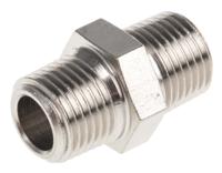 0900-00-10 Legris LF3000 Series Straight Threaded Adaptor, R 1/8 Male to R 1/8 Male, Threaded Connection Style