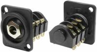 175-0153 RS PRO Jack Connector 6.35 mm Panel Mount Stereo Socket, 3Pole