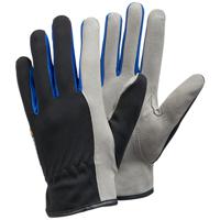 325-12 Tegera Black, Blue, Grey Synthetic Leather Work Gloves, Size 12