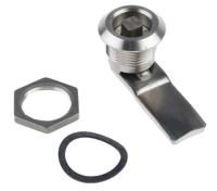 341-0258 Steinbach & Vollman Stainless Steel Square Lock, 20mm Panel-to-Tongue, 20.2 x 20.2mm Cutout, Key Unlock