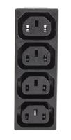 09090021 Schurter IEC C13 4 Gang Cable Trunking Power Block, 15A, 250 V ac