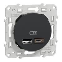 s540401 Schneider Electric Anthracite USB Socket, 2.4A
