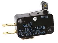 vx-55-1a3 Omron Short Roller Lever Micro Switch, Solder Terminal, 5 A @ 250 V ac, SPDT, IP40