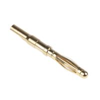 222010-22-221009 Staubli Red Male Banana Plug, 2mm Connector, Solder Termination, 10A, 30 V, 60V dc, Gold, Nickel Plating