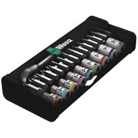 05004021001 Wera 28-Piece Imperial 1/4 in Standard Socket/Bit Set with Ratchet, 6 point; Hex Bit; Phillips Bit; Pozidriv Bit; Torx