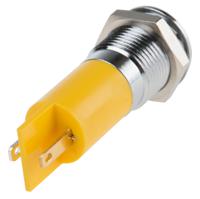 210-383 RS PRO Yellow Panel Mount Indicator, 12V, 14mm Mounting Hole Size, Solder Tab Termination