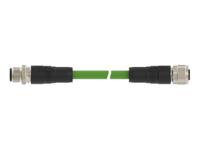 tad14541111-003 TE ConnectivityTAD1454, 1.5m Cat5e, Green M12 to M12 Shielded, Terminated PVC Sheath