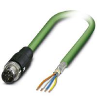 1407496 Phoenix Contact, 2m Cat5, Green M12 to Male Unterminated Male, Shielded Shielded, Terminated