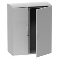 nsyplat15103g Schneider Electric PanelSeT Series Fibreglass Reinforced Polyester Double-Door-Door Floor Standing Enclosure, Opaque