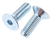 822-9274 RS PRO Bright Zinc Plated Steel Hex Socket Countersunk Screw, DIN 7991, M10 x 30mm