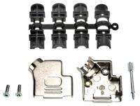 d45zk9-k MH Connectors MHD45ZK Series Zinc Angled D Sub Backshell, 9 Way, Strain Relief