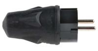 849-6128 RS PRO French / German Mains Plug, 16A Black Rubber Screw, 250 V