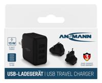 1001-0139-520 Ansmann 15W Plug-In AC/DC Adapter 5V dc Output, 3A Output