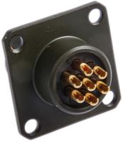 62gb-12e10-07pn Amphenol Limited, 62GB 7 Way Box Mount MIL Spec Circular Connector ReceptacleOlive, Pin Contacts,Shell Size 10, Bayonet