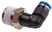 qsl-38-6 Festo QS Series Elbow Threaded Adaptor, R 3/8 Male to Push In 6 mm, Threaded-to-Tube Connection Style, 190660