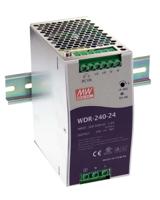 wdr-240-48 MEAN WELL WDR Switched Mode DIN Rail Power Supply, 180 → 550V ac ac Input, 48V dc dc Output, 5A Output, 240W