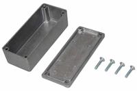 194-7612 RS PRO Silver Die Cast Aluminium General Purpose Enclosure, IP54, Black Lid, 92 x 38 x 31mm