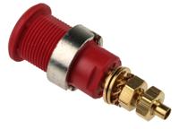 233020-22 Staubli Red Female Banana Socket, 4 mm Connector, Solder Termination, 32A, 1000V, Gold Plating