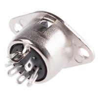 491-099 RS PRO 7 Pole Din Socket, 1A, 100 V ac, Push Lock, Female, Chassis Mount