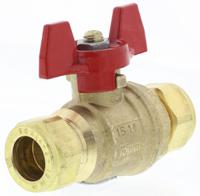 486-299 RS PRO Brass Reduced Bore, 2 Way, Ball Valve, Compression, 15mm