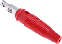 930061101 Hirschmann Test & Measurement Red Male Banana Plug, 4 mm Connector, Solder Termination, 30A, 30 V ac, 60V dc, Nickel