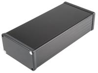 1455n2201bk Hammond 1455 Series Black Aluminium Enclosure, IP54, Black Lid, 220 x 103 x 53mm
