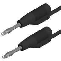 938125100 Hirschmann Test & Measurement 2 mm Connector Test Lead, 6A, 30 V ac, 60V dc, Black, 1m Lead Length