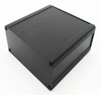 188-1283 RS PRO Black Extruded Aluminium Heat Sink Case, IP40, Black Lid, 200 x 200 x 175mm