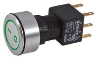 a1pca1x250k203 APEM Illuminated Push Button Switch, Latching, Panel Mount, 16mm Cutout, DPDT, Green LED, 250V ac, IP65