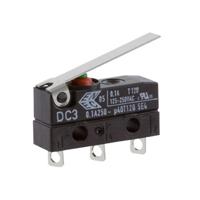 dc3c-a1lc ZF Hinge Lever Micro Switch, Solder Terminal, 100 mA @ 30 V dc, SPDT, IP6K7