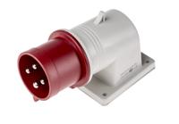 2423296 Scame IP44 Red Wall Mount 3P + E Right Angle Industrial Power Plug, Rated At 32A, 415 V
