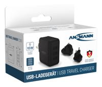1001-0139-520 Ansmann 15W Plug-In AC/DC Adapter 5V dc Output, 3A Output