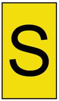901-10672-906-4882-ye HellermannTyton Ovalgrip Slide On Cable Markers, Black on Yellow, Pre-printed "S", 1.7 → 3.7mm Cable, 901-10672