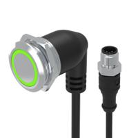 82-665a2134 EAO 82 Series Illuminated Push Button Switch, Momentary, Panel Mount, 22mm Cutout, 1CO, Green LED, 35V, IP65, IP67