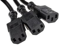 178-9807 RS PRO Straight IEC C13 x 3 Socket to Straight IEC C14 Plug Power Cord, 3m