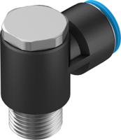 qslv-12-16 Festo QS Series Elbow Threaded Adaptor, R 1/2 Male to Push In 16 mm, Threaded-to-Tube Connection Style, 153096
