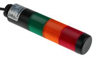 69911075 Werma Kompakt 37 Series Red/Green/Yellow Buzzer Signal Tower, 3 Lights, 24 V, Base Mount, Tube