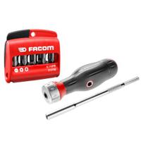 atcl2a2pb Facom 1/4 in Hexagon Slotted; Phillips; Pozidriv; Torx; Hexagon Ratchet Bit Set Chrome Chrome Vanadium Steel