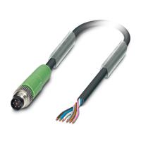 1522118 Phoenix Contact Male 6 way M8 to 6 way Unterminated Sensor Actuator Cable, 5 m