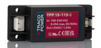 tpp-15-112-j TRACOPOWER Switching Power Supply, TPP 15-112-J, 12V dc, 1.25A, 15W, 1 Output, 120 → 370 V dc, 85 → 264 V
