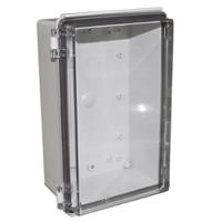 chdx8-326c CAMDENBOSS X8 Series Grey ABS General Purpose Enclosure, IP67, IK08, Clear Lid, 270x170x110mm
