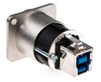 nausb3 Neutrik USB 3.0 Feedthrough Gender Changer for use with USB 3.0 Connectors