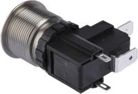 175-8125 RS PRO Illuminated Push Button Switch, Latching, Panel Mount, 25.2mm Cutout, SPST, White LED, 250 / 125V ac, IP67
