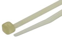 811-1631 RS PRO Cable Tie, Heat Stabilised, 150mm x 3.6 mm, Natural Nylon, Pk-100