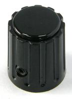 100-106 RS PRO 15mm Black Potentiometer Knob for 6.4mm Shaft Splined