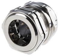 835-4106 RS PRO Metallic Nickel Plated Brass Cable Gland, PG29 Thread, 18mm min., 25mm max., IP68