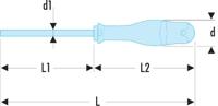 at55x125 Facom Slotted  Screwdriver, 5.5 mm Tip, 125 mm Blade, 234 mm Overall
