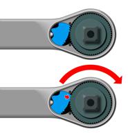 1993-u-20 Gedore 1/2 in Square Ratchet with Reversible Ratchet Handle, 60 mm Overall