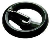 161-2006 RS PRO Black Glass-Fibre Reinforced Technopolymer Hand Wheel, 126mm diameter